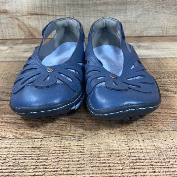 Jambu JBU Blue Leather Juniper Ballet Flats - Picture 2 of 10